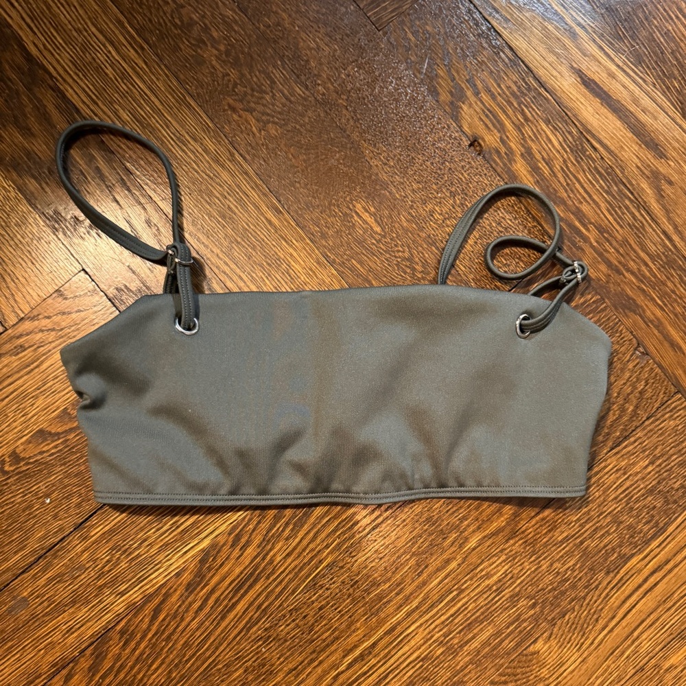 ALO Yoga Olive Green Strapless Sports Bra